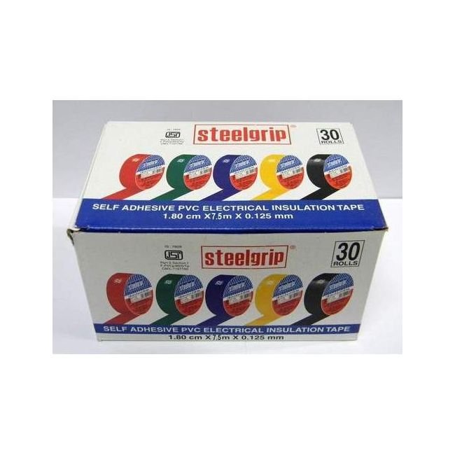 Pidilite Steelgrip Self Adhesive Multi Colour PVC Electrical Insulation Tape 6.5M (Box of 30)