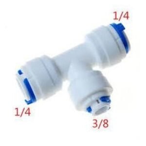 RO Tee Connector 1/4 x 1/4 x 3/8 inch (Pack of 6)